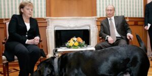 Putin asegura no haber querido «asustar» a Merkel con su perra: «Angela, perdóname»