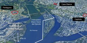 Mapa del lugar y qué se sabe del accidente en Washington entre un avión de pasajeros y un helicóptero militar