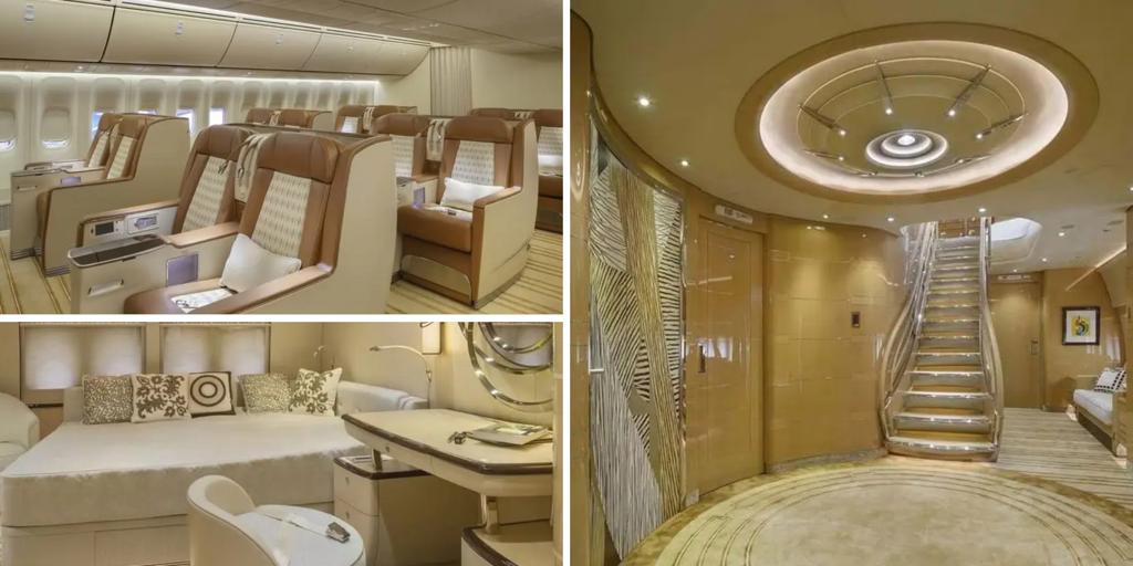 un palacio en el cielo con cinco salones, once baños y muebles en cuero