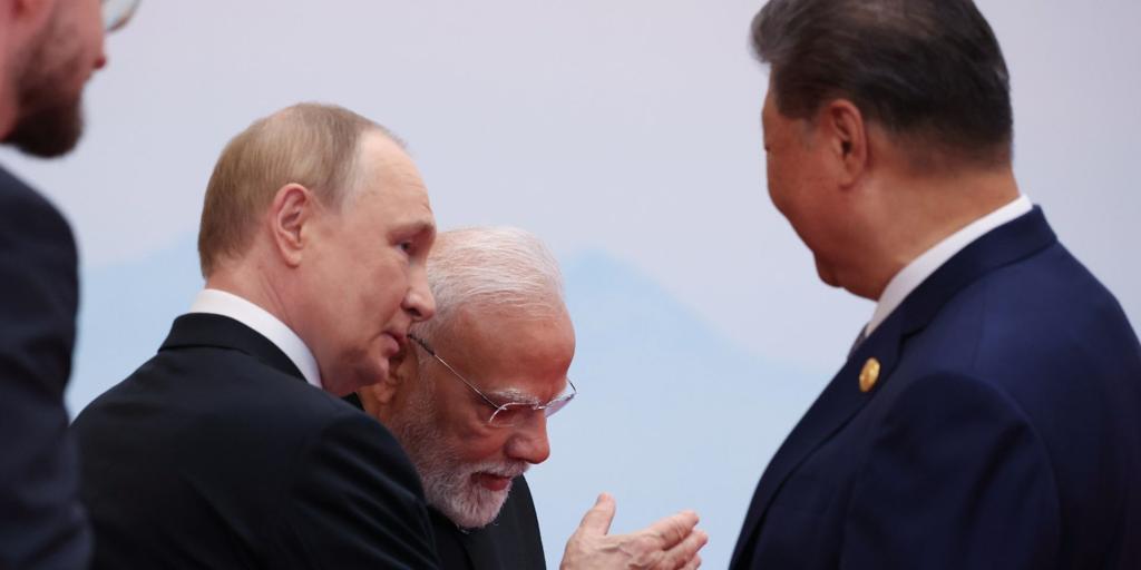 Putin hace piña con Xi y Modi en China durante la cumbre de Shanghái