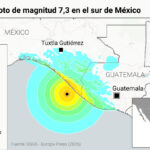 Declarado en México un seísmo de magnitud preliminar 7,3 con alerta de tsunami cerca de Chiapas
