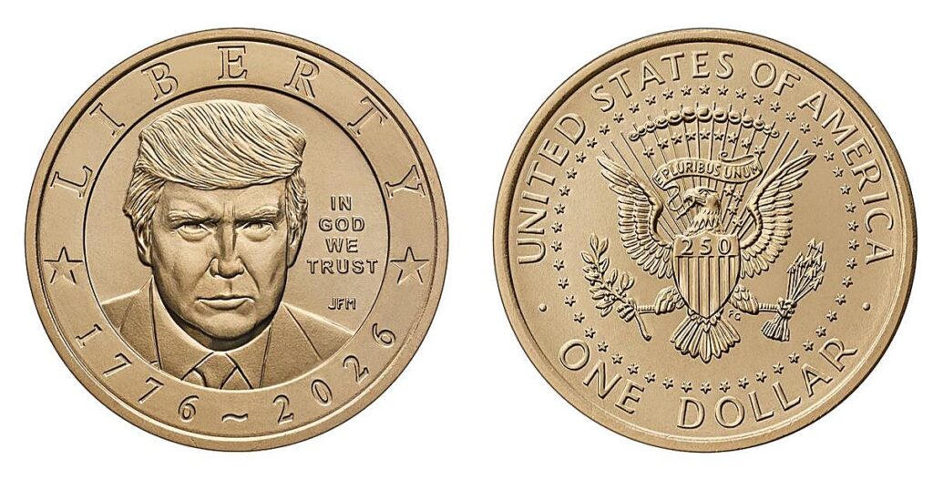Trump cambia la estatua de la libertad por su rostro en las monedas de un dólar