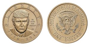 Trump cambia la estatua de la libertad por su rostro en las monedas de un dólar