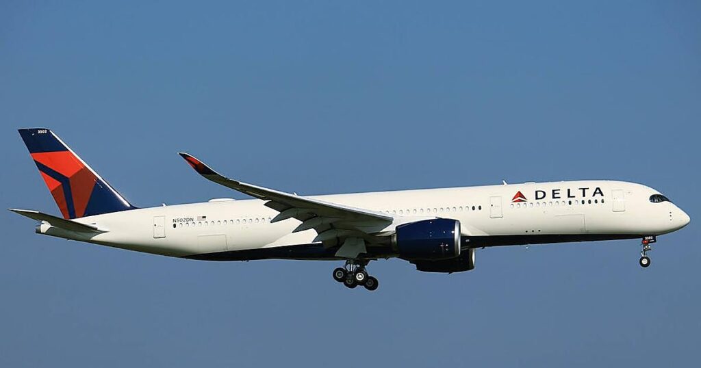 un fuego artificial alcanza un vuelo Delta durante su aterrizaje