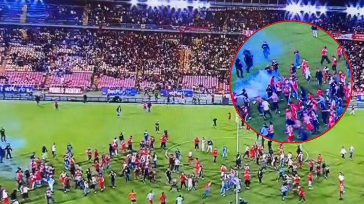 Batalla campal entre hinchas de Santa Fe y América obligó a suspender el partido en El Campín