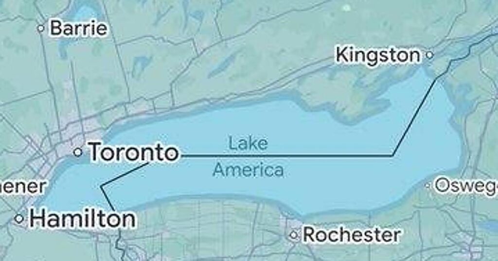 Google Maps cumple el deseo de Trump y cambia el nombre del 'lago Ontario' a 'lago América' en EE.UU.