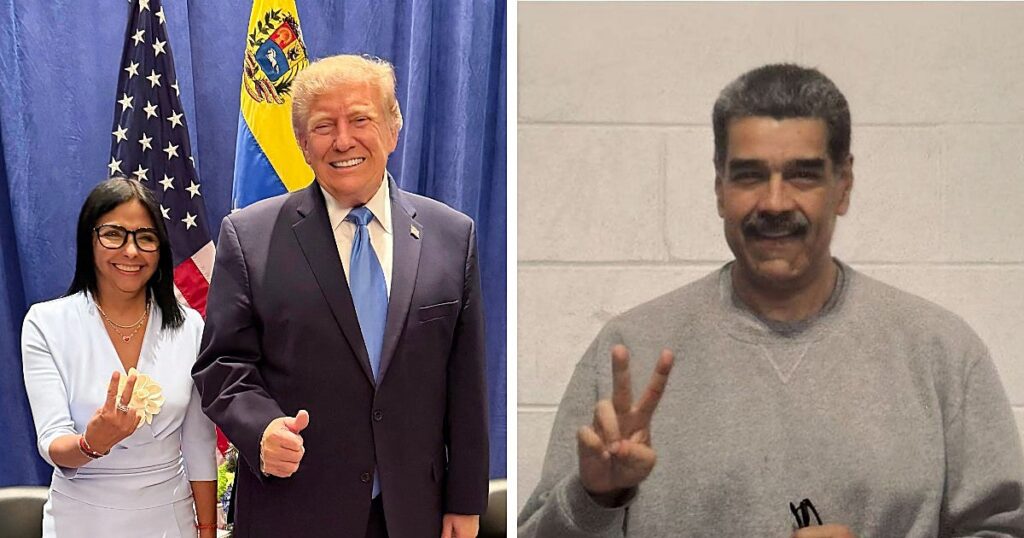 Delcy Rodríguez aprovecha su foto con Trump para enviar un mensaje al chavismo