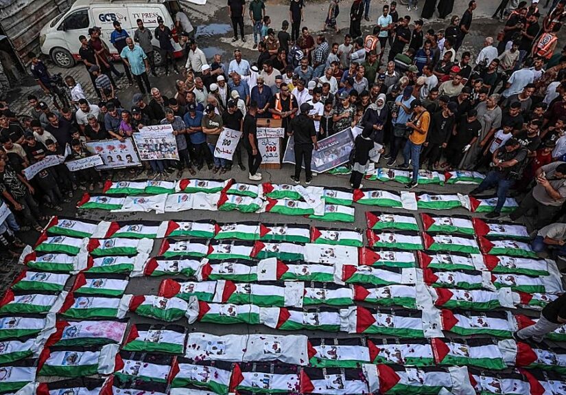 Gaza entierra a los muertos de hace mil días
