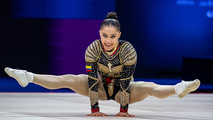 La gimnasta Valentina Noriega tuvo una buena presentación en el Mundial de Areobic en España