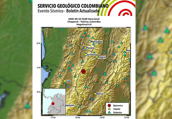Temblor de magnitud 4,5 con epicentro en Tolima sacudió varias zonas del país, ¿lo sintió?