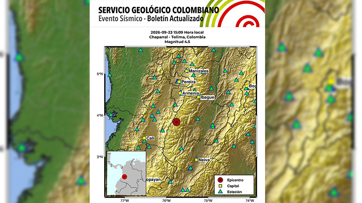 Temblor de magnitud 4,5 con epicentro en Tolima sacudió varias zonas del país, ¿lo sintió?