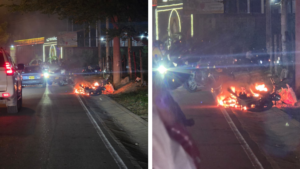 Moto fue incinerada en la variante La Floresta, de Los Patios
